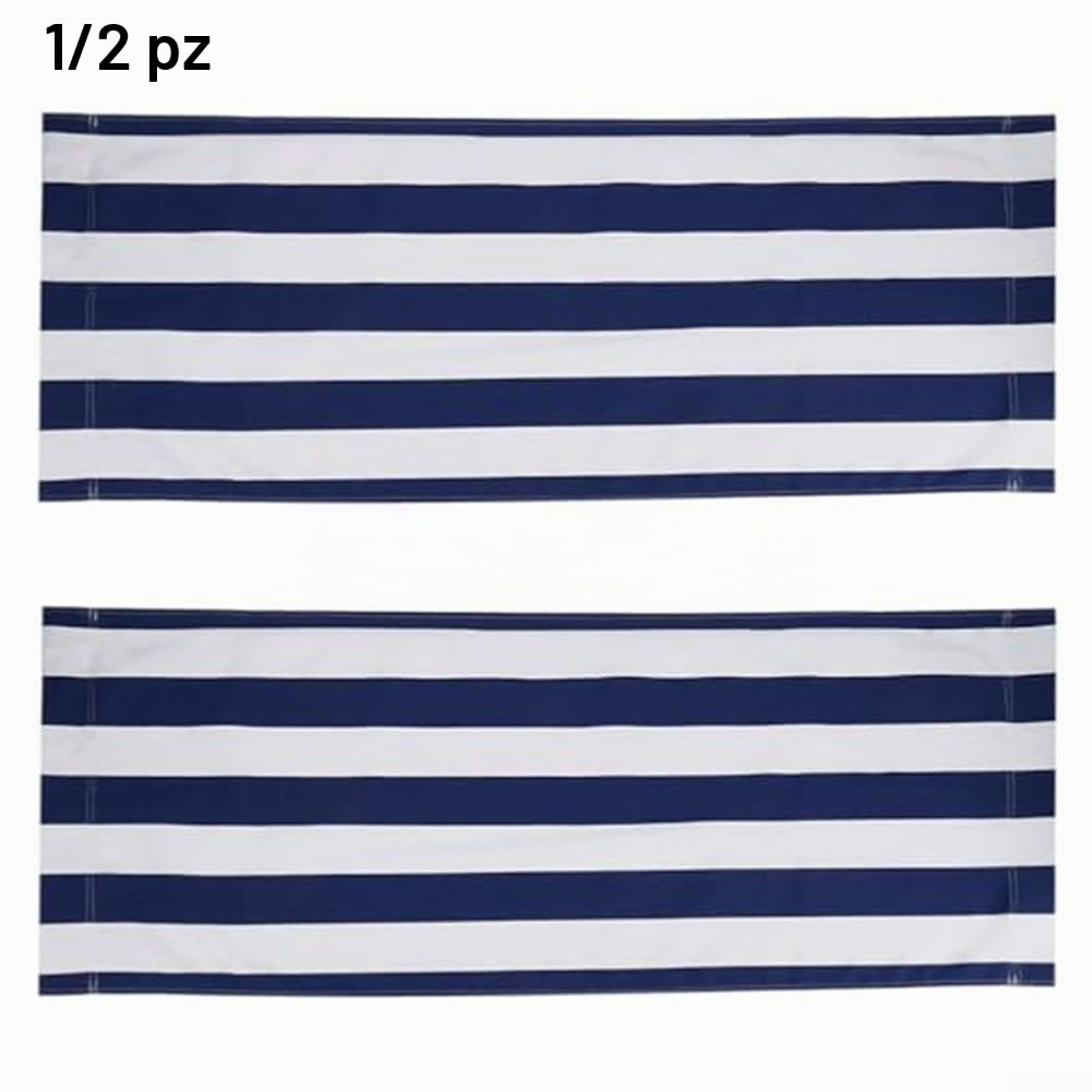 Copertura di ricambio per letto da spiaggia, poltrona lounge, tessuto, cinghia di ricambio, tela pieghevole, tessuto poliestere (2 pezzi)