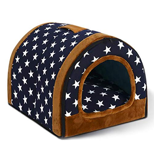 PowerKing Hondenbed, antislip hond en kattenhuis en grot met kussen 2 in 1 puppy bed (ster)