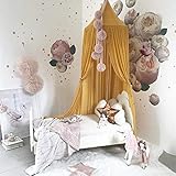 Dyna-Living Betthimmel Babybett, Betthimmel für Kinder Baby Moskitonetz Insektenschutz Kinder Prinzessin Spielzelte Schlafzimmerdekoration, Gelb