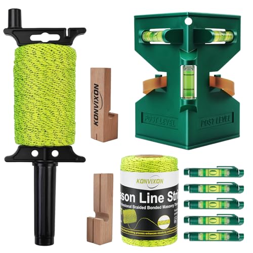 Konvixon 10PCS Masonry Line String Set for Bricklaying and Alignment