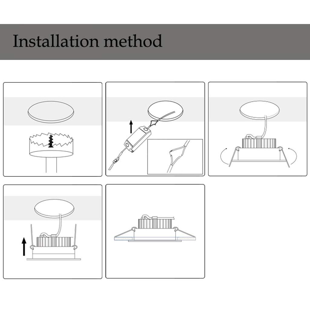 Anti-Grare Spotlights LED Embedded Black Sufit Wall Wall Downlight Downlight Home Aisle(Nero,Warm light)