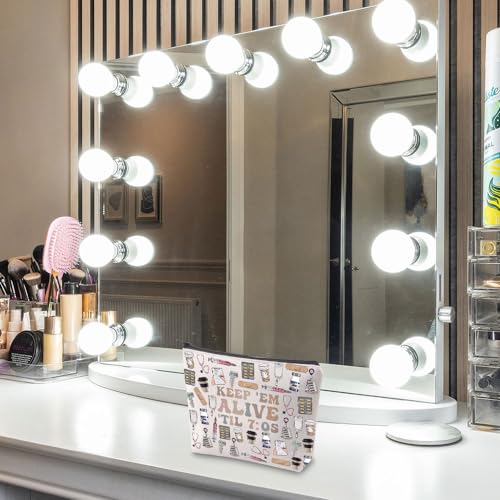 TGBJE Nurse Makeup Bag Night Shift Nurse Appreciation Gift Keep Them Alive til 7:05 Cosmetic Pouch Bag Registered Nurse Gift (Alive til 7:05 MU)3