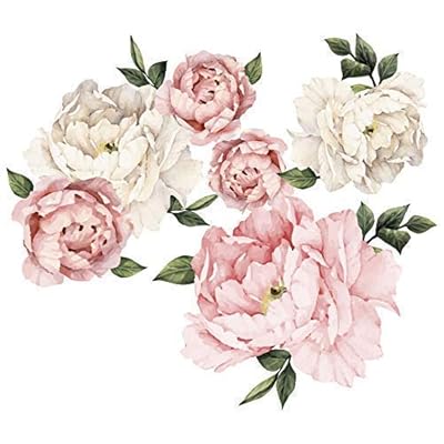 Buy Peony Floral Decals Vintage Pink Peony Watercolor Art Girl Nursery Peony Flower New Trendy Stickers Removable Wall Decals Se282 Online In Turkey B07npy74ts