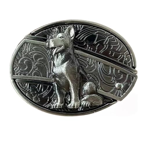 WUURAA Fibbie Per Cinture Da Cowboy Per Uomo Donna Loong Relief Cool Testa Di (argento) Fibbie Con Incisione Occidentale Testa Di Fibbia Per Cintura