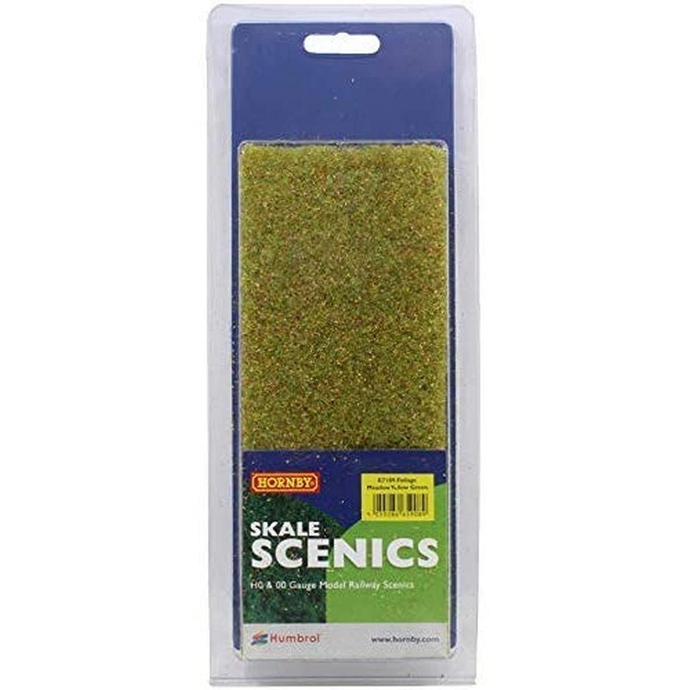 Hornby R7189 Foliage - Yellow Green Meadow for Model Railway OO Gauge, Model Train Accessories for Adding Scenery, Dioramas, Woodland, Buildings and More, Model Making Kits - 1:76 Scale