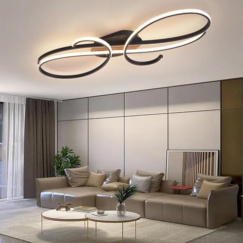 Deliouay Plafonnier moderne Plafonnier LED à télécommande dimmable salle à manger Suspension Lampe créative plafonnier moderne salon chambre à coucher...