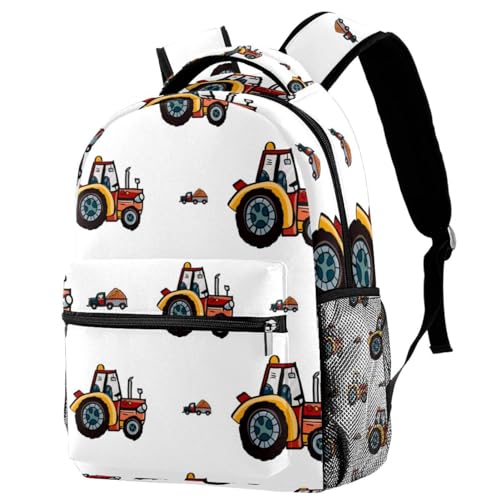 Sac à dos d'école 29.4x20x40cm imprimé camion pour filles et garçons