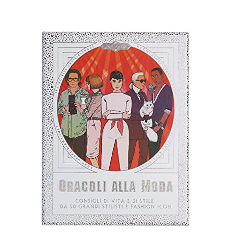 art&design24 Oracoli alla Moda, Gioco in Scatola, Carte Oracolo Illustrate, 50 Carte con i Consigli delle più Grandi Icone Dell'Alta Moda, Libretto con Biografie
