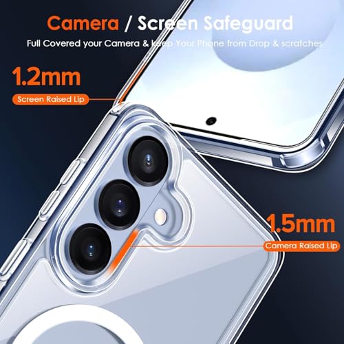 Image of DIZORO Magnetic Compatible with Samsung Galaxy S26 Plus 5G Case Clear [Compatible with MagSafe][Anti-Yellowing][Built-in 4 Airbags][Military Grade Protection] Samsung S26 Plus Phone Back Cover