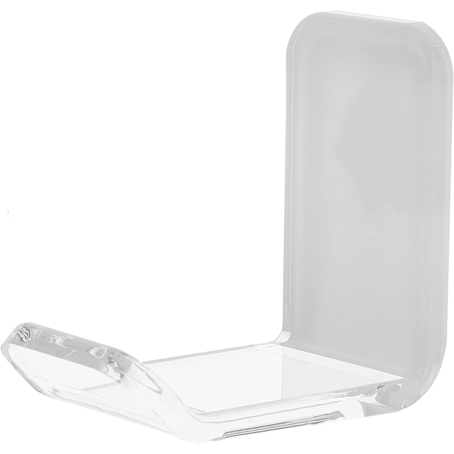 Headphone Headset Stand Hanger for Desk and Wall – Stick On Headphones Holder for Gaming and Office Setup, Home Studio Accessories, Head Phone Hanger Wall Mount (Clear) (L-Shape - Pack of 2)