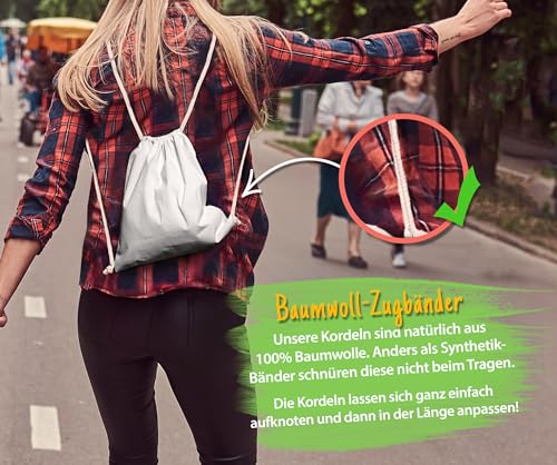 Kinderbeutel 25 Stück 21 x 29 cm – Kleine Gastgeschenke Baumwollbeutel - Tote Bag Basteln Kindergarten - Kordelzug Stofftasche, Beutel, Jutebeutel OEKO-TEX® geprüft - Stoffbeutel Sack zum gestalten