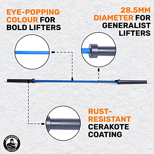 Image of Olympic Barbell [Bells of Steel] Olympic Bar for Commercial and Home Gym, Cerakote Finish Utility Bar for Powerlifting, Bodybuilding, and Strength Training, 1000lb Weight Capacity
