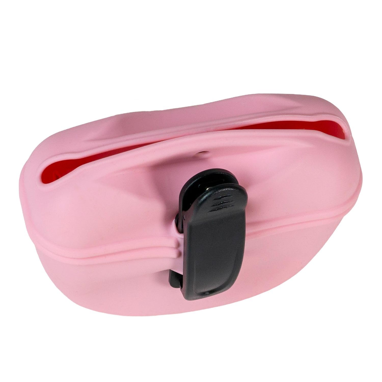 INTIRILIFE Bolsa de golosinas para Perros de Silicona en Color Rosa - 13 x 5 x 10,5 cm - Bolsa de adiestramiento Bolsa con Clip para cinturón para Comida Seca Accesorios para adiestramiento de Perros