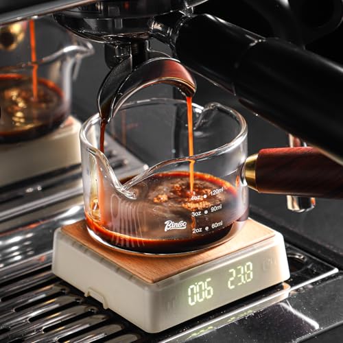 Vaso medidor espresso con mango de madera 120 ml miniatura 3