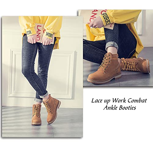 Image of Athlefit Women's Lace-Up Work Hiking Combat Ankle Boots