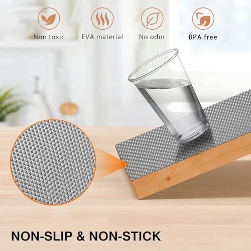 Image of KRENZ Anti Slip Drawer & Shelf Liner Mat for Kitchen | Waterproof PVC Multipurpose Mat for Fridge, Cupboard & Drawer | Diamond Texture, Grey | (45 CM x 5 M)