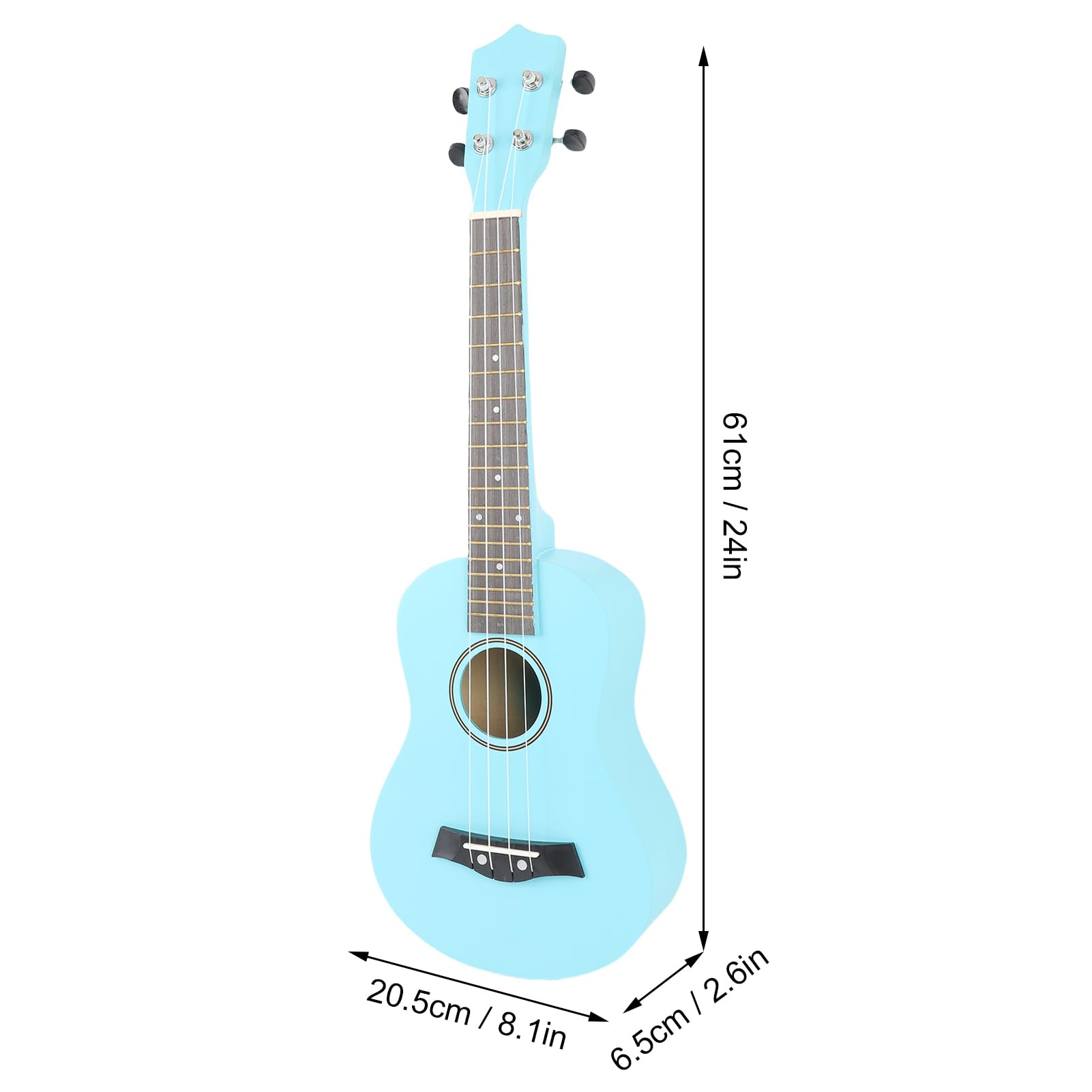 Kadimendium Kit Iniziale per Ukulele Ukulele in Tiglio da 61 Cm con Accordatore Digitale e Accessori per Principianti