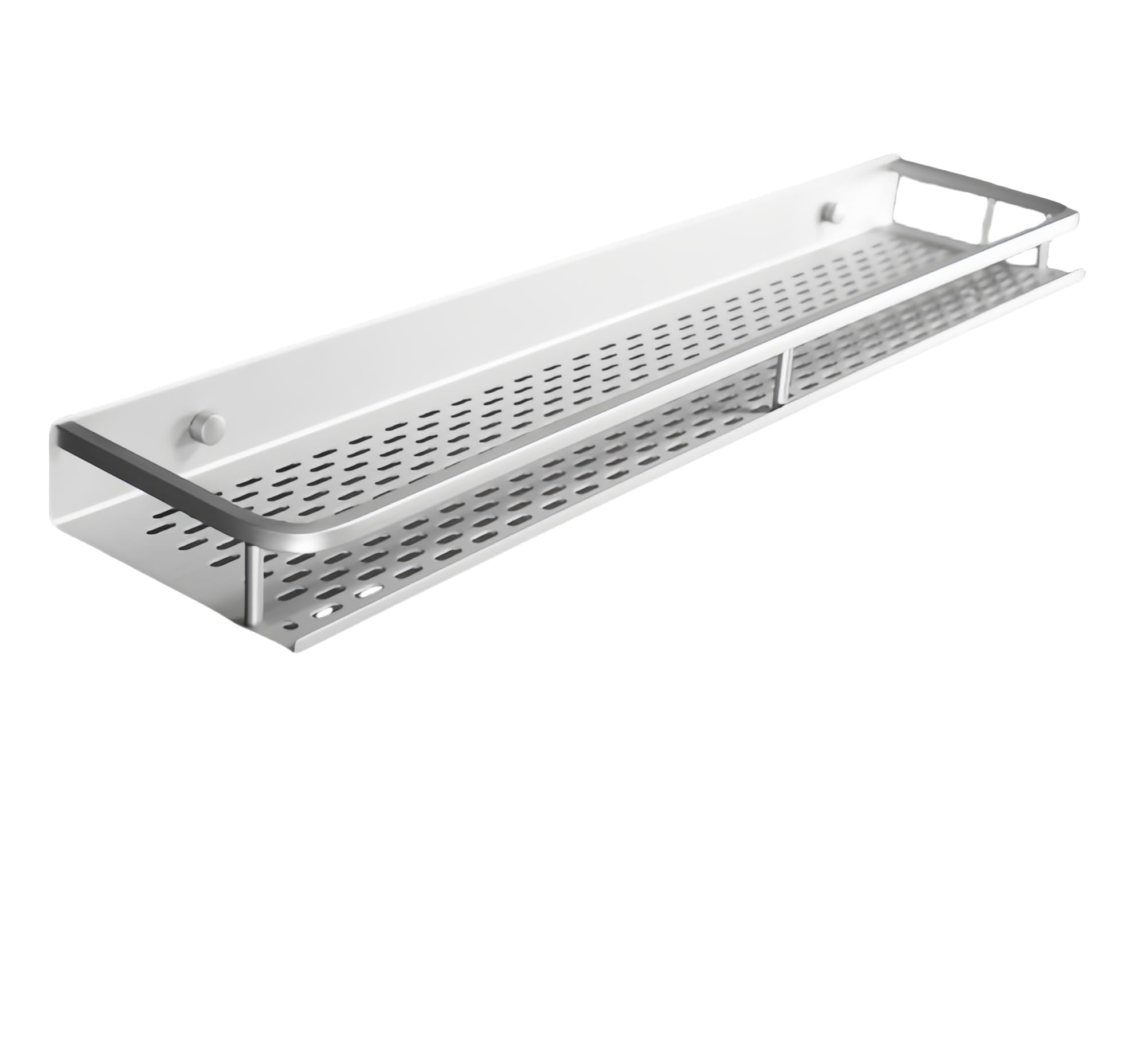 SEIDO Aluminum Shower Caddy White Shower Caddy Drilling Needed Shelf Bathroom Kitchen Storage Rack with Drainage Holes 12