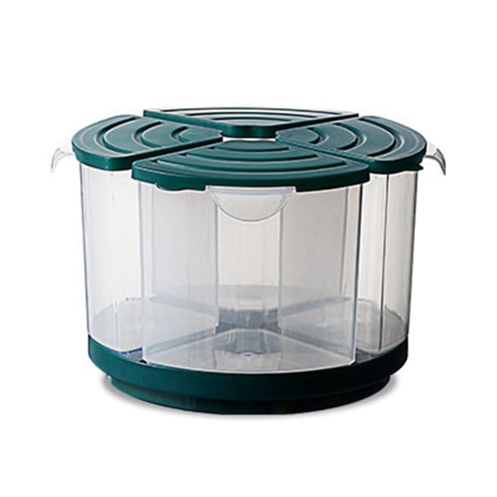 CTRLZS Rotating Partition Grain Jar, Kitchen Rice Bucket, Food Storage Container, Large-Capacity Sealed Food Jar with Lid