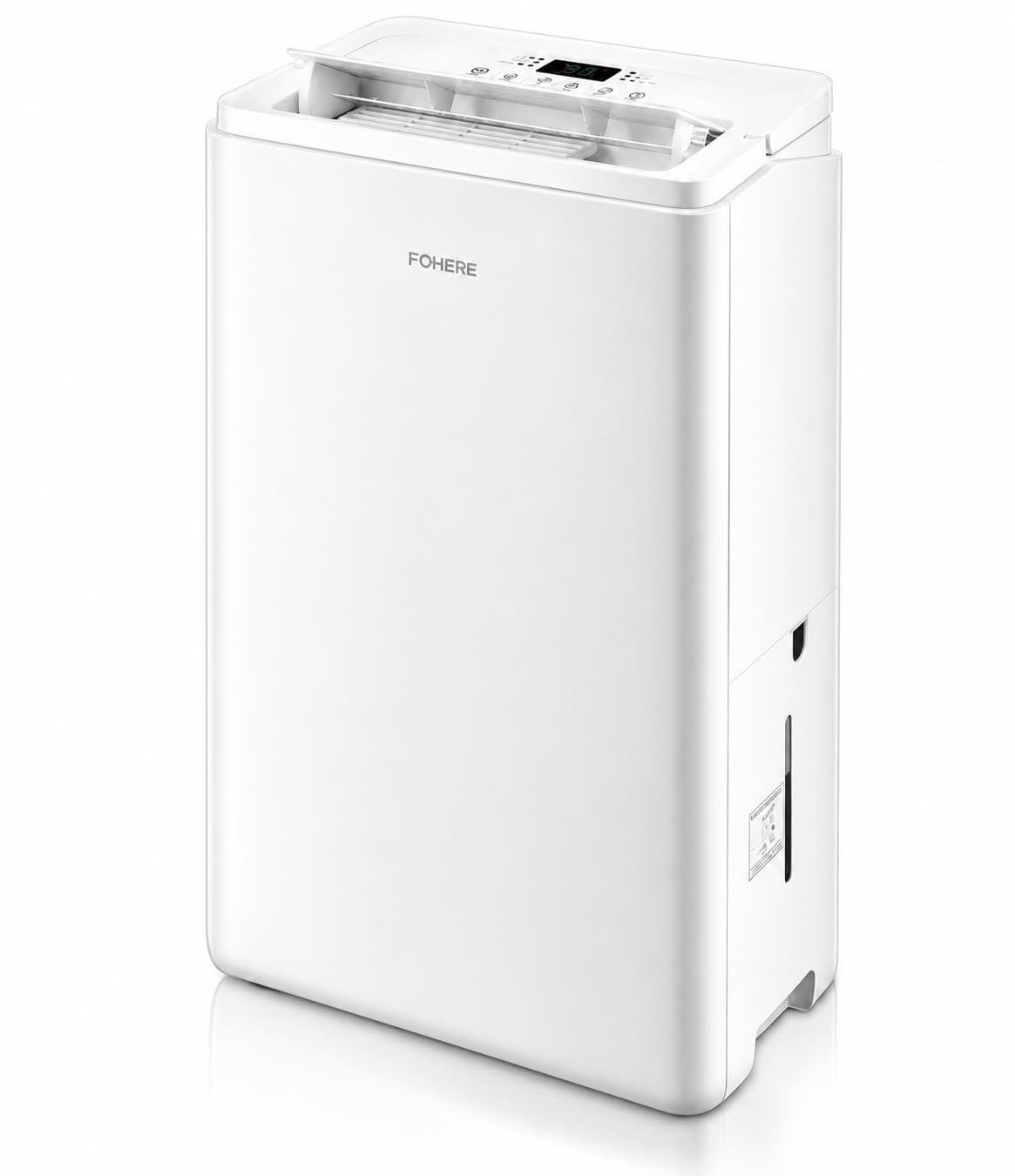 FOHERE Deshumidificador de aire Inteligente WiFi 20L/24H, Deshumidificador para Habitaciones hasta 50m², Gran Depósito 4,2L y Manguera, Oscilación, Secado de Ropa, Temporizador 24H Antimoho