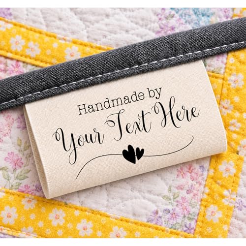 Custom Cotton Tags for Handmade Items Personalized Sewing Labels for Quilting & Knitting Handmade & Crafts Clothing Name Tags with Logo 100% Cotton Machine Washable 4050mm (Cotton Tag)