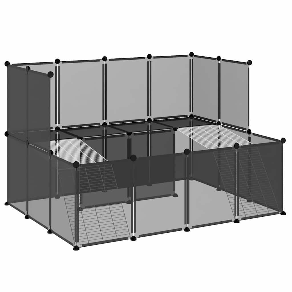 Klatka dla małych zwierząt z platformą i schodami, 143x107x93 cm, PP