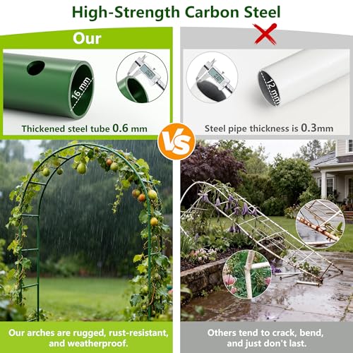Image of Thickened Rustproof Garden Arch Metal Trellis for Climbing Plants