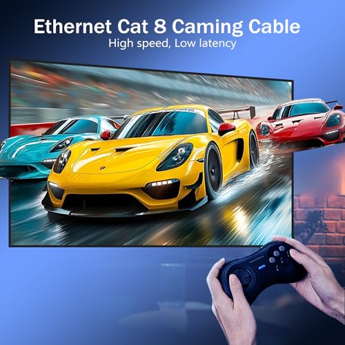 Cable Ethernet Cat8 10.06 m con conectores dorados miniatura 2