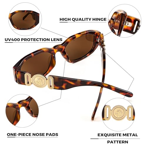 Image of FEISEDY Retro Trendy Rectangle Sunglasses Women Men Narrow Shades B2322 | |Vintage Shades |UV400 Protection |Blocks Glare |Women & Men |Comes With A Storage Case