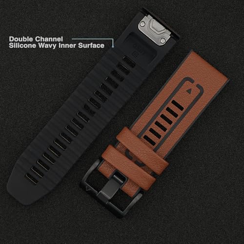 Correa QuickFit 22mm de cuero para Garmin Fenix miniatura 6