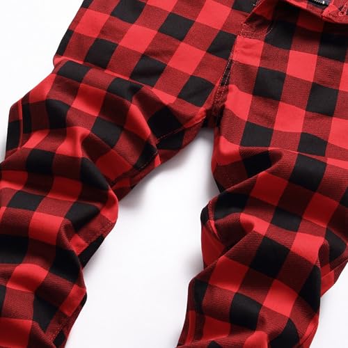 Men's Casual Slim Fit Printed Jeans Stretch Straight Leg Denim Pants Fashion Skinny Biker Jeans4