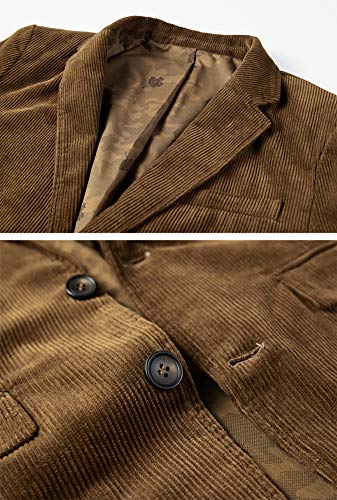 chouyatou Men's Vintage Casual Work Wear Corduroy Suit Blazer Jacket Sport Coat4