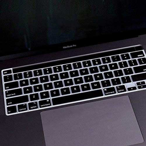 Image of Oaky Keyboard Protector Compatible with MacBook Pro16 Inch 2019-2020 Release Model A2141 Soft Silicone Waterproof Dust-Proof Ultra Thin Keyboard Cover Skin for MacBook Pro 16 Inch - Silicon Black