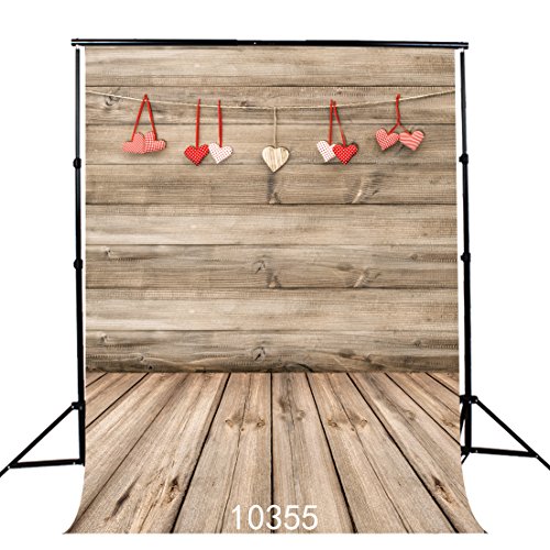 SJOLOON 6x9FT Valentines Day Backdrops for Photography Wood Photo Background Valentines Backdrop Computer-Printed Vinyl Backdrop JLT10355