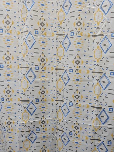 Image of Dekor World 2 Pieces Cotton Tribal Diamond Collection for Bedroom and Living Room (Grey, Long Door: 42x108 Inches)