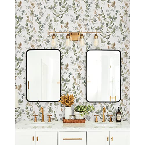 Papier peint autocollant eucalyptus vert amovible pour mur intérieur