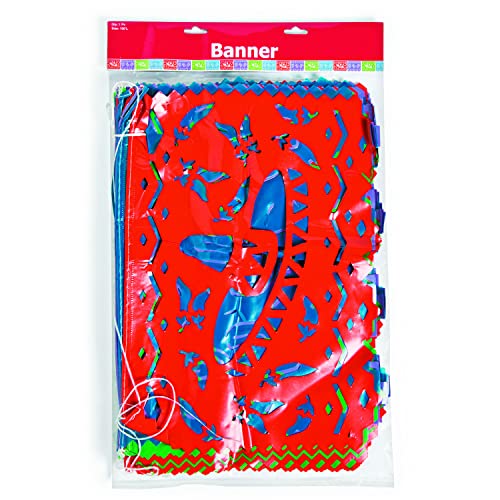 Fun Express - Plastic Mexican Cutout Banner - 100 Feet - For Cinco De Mayo or Fiesta Party Decorations