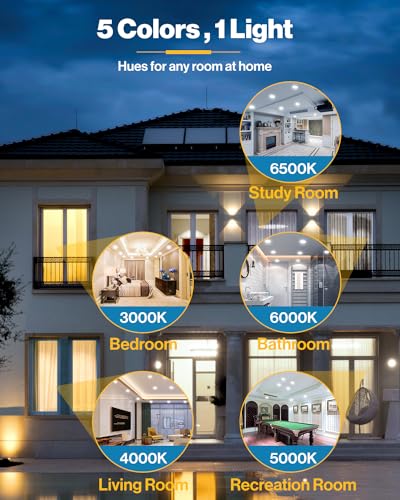 Sunco 48 Pack 6 Inch LED Disk Lights, Flush Mount Ceiling Light Disc, Recessed Can Lighting, 850 LM, 12W (65W Equivalent), Selectable CCT 3000K/4000K/5000K/6000K/6500K, Dimmable, Damp Rated ETL.