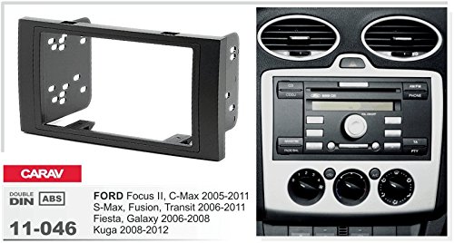 11-046-23-7 Radioblende Car 2-DIN in Dash Installation kit Set für Focus II, C-Max; S-Max, Fusion, Transit ; Fiesta, Galaxy; Kuga + ISO and Antenna Adapter Cable