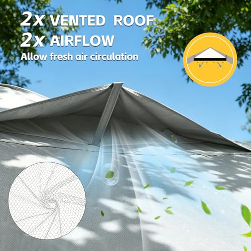 Pone·vora 10x10 One Push Pop Up Canopy Tent with Vented Roof, Gray by Pone·vora - Used condition - Image 3