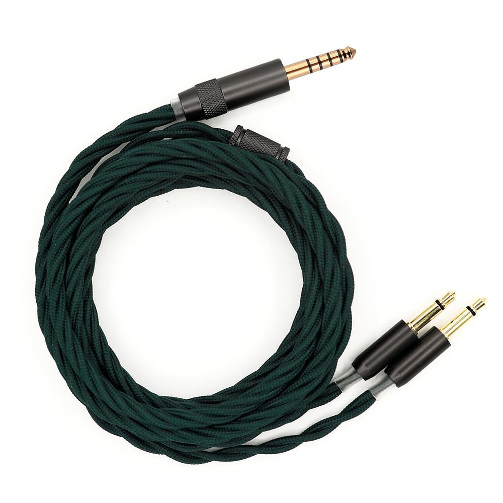 Quad-Strand Dark Green Circular Nylon Braided Headphone Upgrade Cable (202512002-2)-image-2