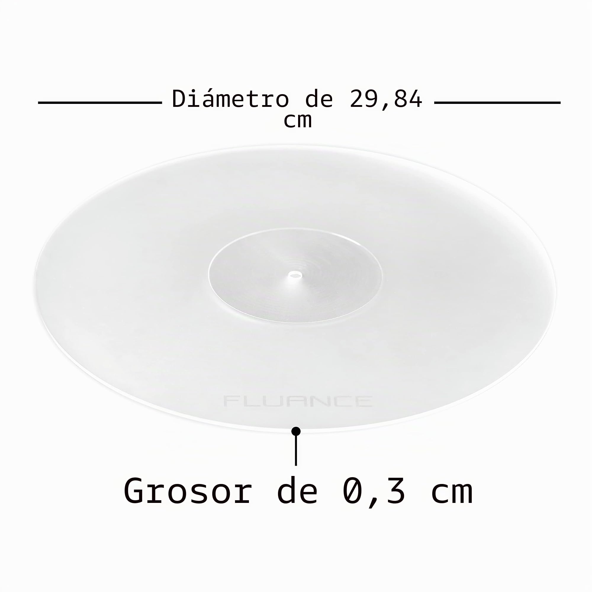 Fluance Alfombrilla acrílica para Tocadiscos – Reduce Las Vibraciones para una Mejor claridad de Sonido para reproducción de Discos de Vinilo, antiestático, mecanizado de precisión, Compatible con