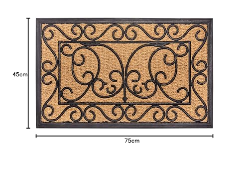 Hanse Home Coconut Doormat, 45 x 75 cm, Rectangular, Rubber Coconut, Geometric, Non-Slip, Water Resistant, Indoor/Outdoor - Image 3