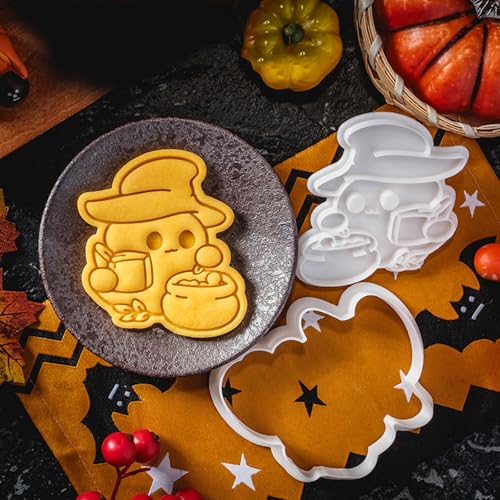 Set of 5 Skull Shaped Cookie Mold Molds Biscuits Baking for Parties Halloween Themed Fondant Cake Dessert Skull Cookie Stamp - Image 4