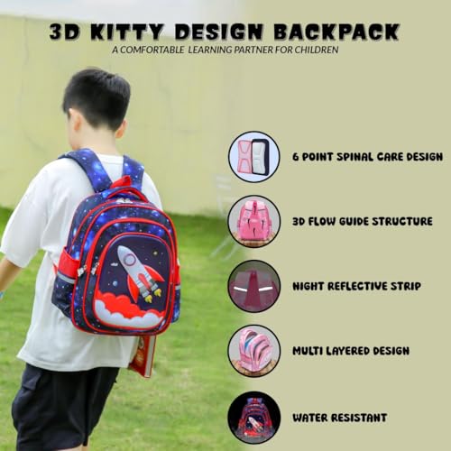 Image of Elios 3D Design Kids School Bag for Kids Age 3 to 6, Preschool Nursery and Grade 1 to 3 | Bags for Boys | Backpack for Girls | Picnic, Travel |Birthday, Diwali, Gifts for Kids