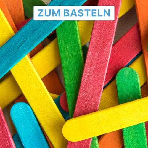 200x ARNOMED® Holzspatel, Holzstäbchen für Eis, Basteln & Waxing, Einweg Holzstiele, Eisstiele, Zungenspatel, Bastelholzstäbchen, Wooden Sticks, Mundspatel, Rührstäbchen aus Holz