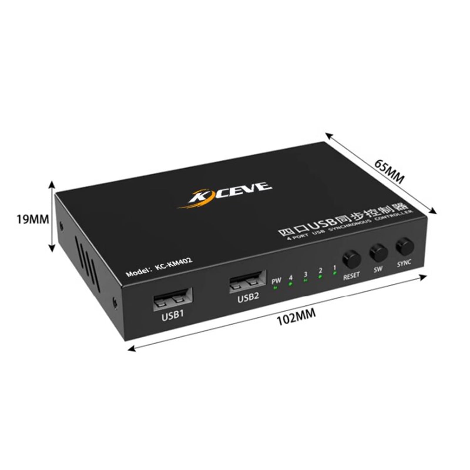 Conmutador/Distribuidor KVM - Sincronizador USB De 4/8 Puertos con Puerto De Alimentación. Múltiples Computadoras Y Teléfonos Celulares Comparten El Control del Mouse Y El Teclado(4 Ports)