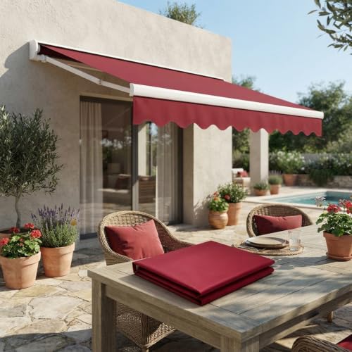 Toldo retráctil exterior impermeable de tela Oxford 4.5x3.3m para patio 2