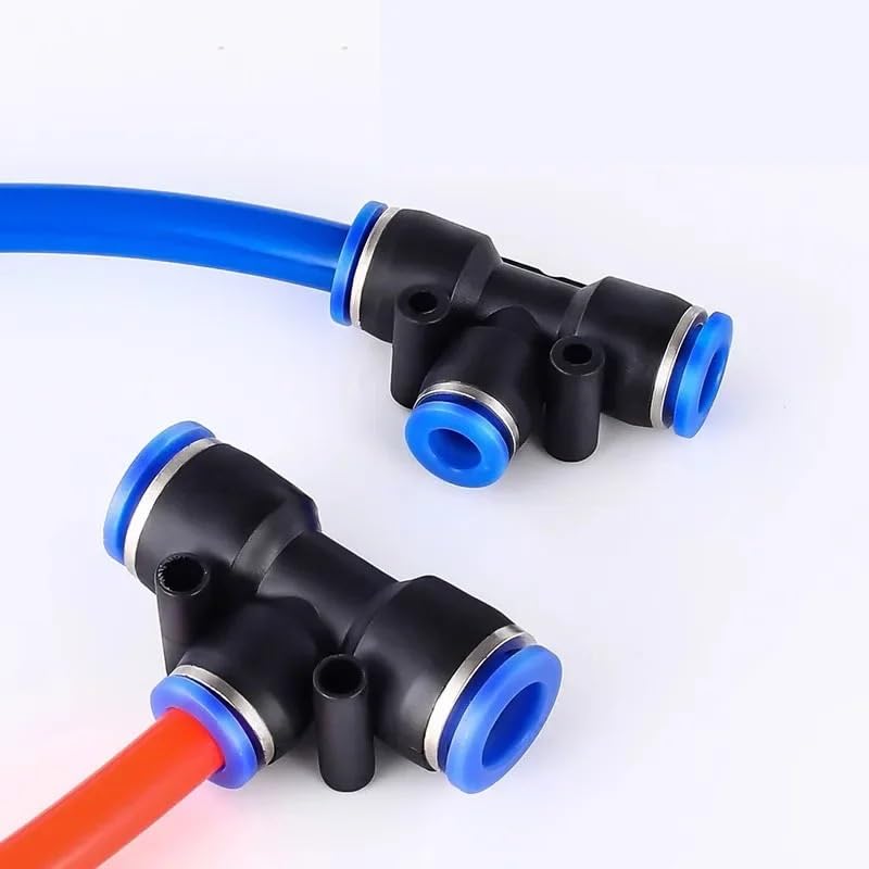 Pneumatic Connector PE/Peg Three-Way tee T-Pipe PE4 PEG6-4 PEG8-4 PEG8-6 PEG10-6 PEG10-8 OD Hose Push In Quick Connector(PEG8-4-8)
