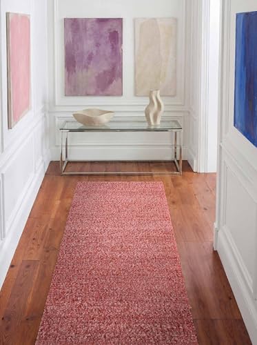 Ted Baker Portobello - Alfombra de Pelo Corto Suave Tejida a Mano y Suave, Aspecto de Lana, mullida para salón, Dormitorio, Comedor, Rosa Oscuro, 80 x 200 cm